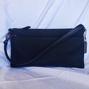 Coach black fabric small handbag